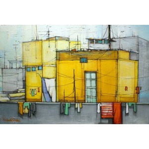 Salman Farooqi, 24 x 36 Inch, Acrylic on Canvas, Cityscape Painting, AC-SF-313